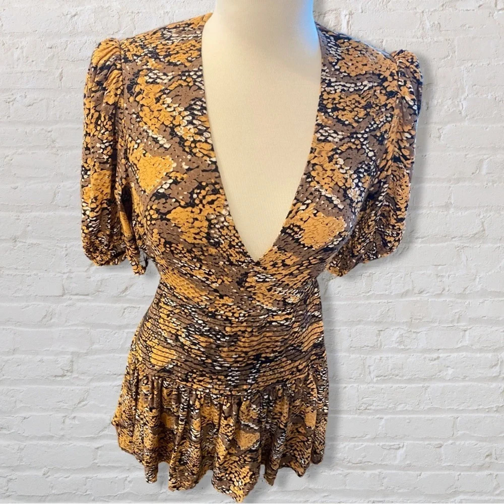 AFRM Golden snake dress mini size: XS - Picture 2 of 3